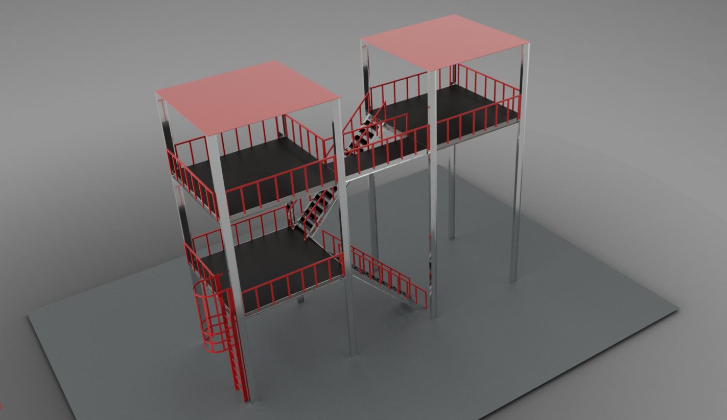 A2004300-双层钢架平台